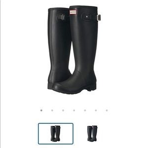 Hunter Black Original Tour Packable Rain Boot